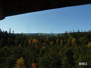 výhled z rozhledničky v Rašeliništích pod Zielencem
